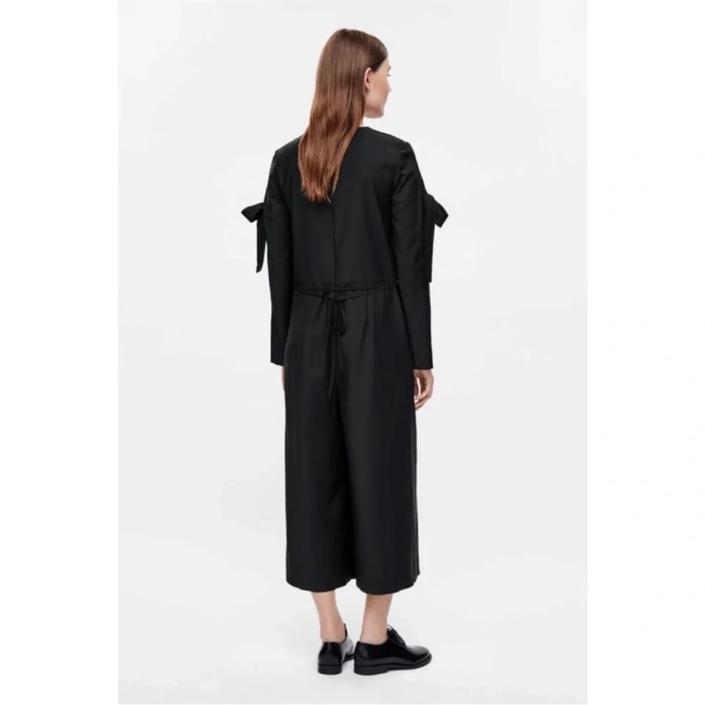 NWT COS Black Long Sleeve Jumpsuit with Sleeve Tie